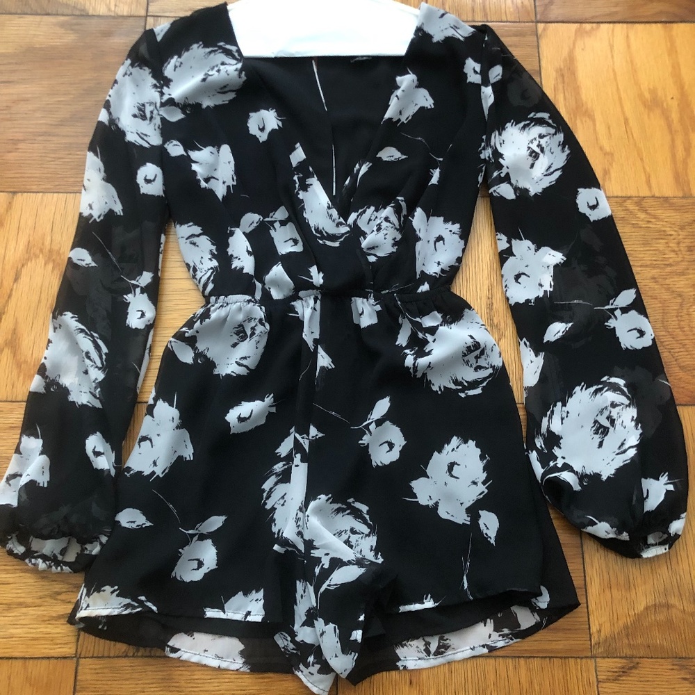 Aqua long sleeve romper